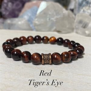 2/$40 - Red Tiger’s Eye Gemstone Bracelet - Unisex